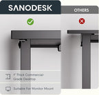 SANODESK 63-Inch Large Dual Motor L-Shaped Electric Height Adjustable Standing Desk - Reversible Panel - Black Top/Black Frame - Ideal for Gaming, Home Office or Computer Workstation
