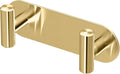Gatco 1291B Modern Decor Wall Hook. Coat Hat Towel Robe Hook. for Entryway, Living, Kitchen, Bathroom, Bedroom. 2-Hook. Premium Brass.