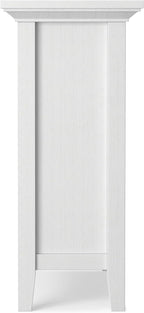 SIMPLIHOME Redmond SOLID WOOD 32 inch Wide Transitional Low Storage Cabinet in White for the Living Room, Entryway and Family Room