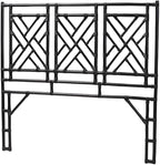 Pemberly Row Bohemian Black Natural Rattan King Size Standalone Headboard