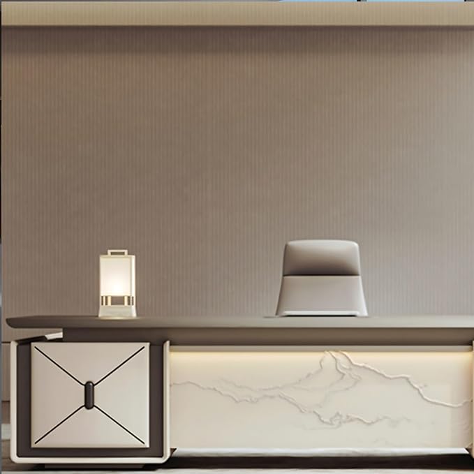 70IN L-Shaped Executive Desk with Drawer Cabinet, Executive Office Desk with LED Strip & Exquisite Handle & Fashionable Pattern Design