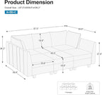 Belffin Modular Sectional Sofa Chenille Sleeper Sectional Couch with Storage Modular Sofa Bed for Living Room, 6 Seats, Beige