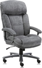 CLATINA Big and Tall Executive Office Chair, Extra Wide Seat, 800 LBS Capacity Heavy Duty Ergonomic Cloth Desk Chair with Wheels and Padded Armrests, High Back Fabric Computer Task Chair, Grey