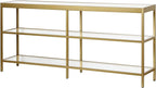 Henn&Hart 64" Wide Rectangular Console Table in Brass, Entryway Table, Accent Table for Living Room, Hallway