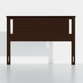 Serene Queen Size Wood Headboard Shiplap-Inspired Panel Design in a Stained Walnut Finish