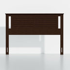 Serene Queen Size Wood Headboard Shiplap-Inspired Panel Design in a Stained Walnut Finish