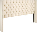 VEVOR Headboard, King Size Headboard with Adjustable Height, Comfortable Diamond Tufted for King Size Bed, W84.1 x H (54.33-60.24) x D 8.27 in, Ideal for Bedroom, Hotel, Homestay, Dormitory, Cream