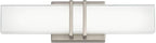 Possini Euro Design Exeter Modern Art Deco Wall Mount Light LED Brushed Nickel Silver Metal 17" Wide Vanity Fixture Rectangular Silk Screened Glass Shade Decor for Bathroom Over Mirror House Home