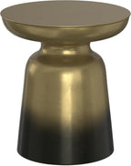 SIMPLIHOME Toby Metal Table - 17 inch Wide Solid Iron Drum Accent Table in Gold and Black Ombre, Industrial Side or End Table for Living Room or Entryway with Sculptural Design, Assembled