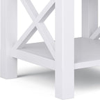 SIMPLIHOME Kitchener SOLID WOOD 21 inch Wide Square Contemporary End Table in White for the Living Room and Bedroom