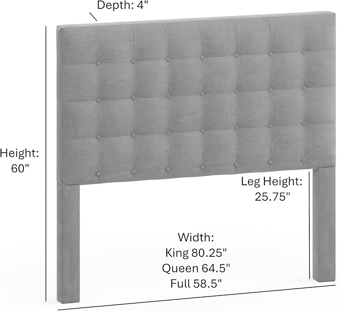 Grey Sutton King Headboard
