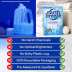 Earth Breeze Laundry Detergent Sheets Fragrance-Free - 180 Loads Eco Liquidless Soap - Travel-Friendly for Hot & Cold Cycles, Tackles Tough Stains & Odors - Gentle on Sensitive Skin, 90 Ct (3 Pack)