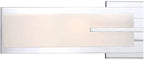 Possini Euro Design Midtown Mid Century Modern Wall Mount Light Chrome Silver Metal 23 1/2" Wide 2-Light Vanity Fixture Rectangular White Glass Shades Decor for Bathroom Over Mirror House Home