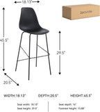 Signature Design by Ashley Forestead Modern Bar Height Bucket Barstool, 2 Count, Black