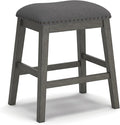 Signature Design by Ashley Caitbrook Rustic 24.4" Counter Height Upholstered Barstool, 2 Count, Gray