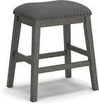 Signature Design by Ashley Caitbrook Rustic 24.4" Counter Height Upholstered Barstool, 2 Count, Gray
