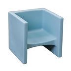 Children's Factory 3-in-1 Cube Chair for Kids, Flexible Seating Classroom Furniture, 1-Pack, Fog Blue
