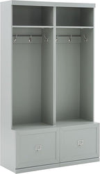 Crosley Furniture Harper 2-Piece Hall Tree Entryway Set with Storage Bench and Coat Rack Hooks for Hanging, Gray