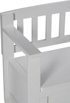 SIMPLIHOME Brooklyn Entryway Storage Bench - 48 inch Wide Solid Wood Storage Seat in White, Contemporary Bench for Entryway or Living Room with Lift-Up Lid and Slatted Backrest