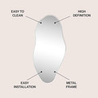 JONATHAN Y MIR200A Everly 20 in. W x 42 in. H Large Irregular Framed Decorative Wall Mirror, for Bathroom, Living Room, Bedroom, White