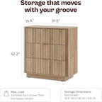 mopio Blake 3 Drawer Dresser for Bedroom, Chest of Drawers, Wood Dresser Organizer, Modern Farmhouse, Tall Night Stand, Enhanced Safety, Sturdy Compliant (1, Oak, One Size)