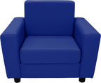 Factory Direct Partners SoftScape Inspired Playtime Classic Reading Chair, Children's Commercial-Grade Upholstered Furniture for Home, Daycare, Preschool, Library; Comfy Modern Design - Blue, 14472-BL