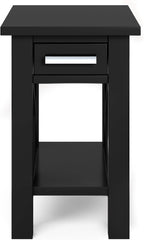 SIMPLIHOME Kitchener SOLID WOOD 14 inch Wide Rectangle Contemporary Narrow Side Table in Black for the Living Room and Bedroom
