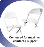 Set of 4 Plastic Kids Chairs - Blue Kids Folding Chairs with Metal Frame, Lightweight and Stackable for Camping, Beach, Classrooms, Desks, Parties & Events - Foldable Seats Indoor & Outdoor