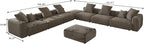 Oversized Modular Sectional Sofa with Ottomans,8 Seater Corduroy V Shaped Reversible Corner Couch,181.73" Convertible Sofa & Couch Free Combination for Living Rooom,Brown