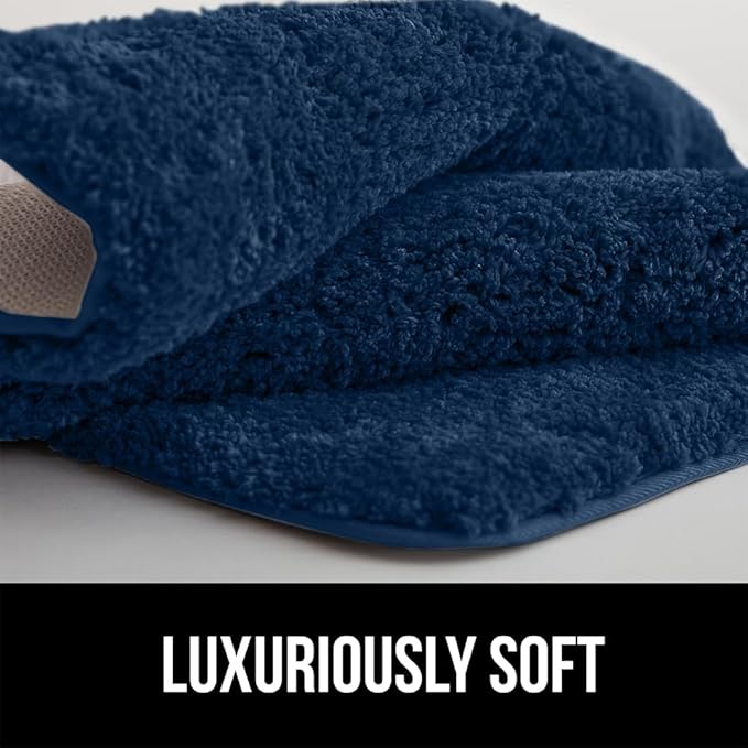 GORILLA GRIP Bathroom Rugs, 36x24, Ultra Soft Absorbent Mat, Thick Plush Bath Rug, Machine Washable, Microfiber Quick Dry, Mats for Shower, Bathtub and Floor, Home Decor Accessories, Navy Blue