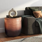 SIMPLIHOME Nova Boho 19 Inch Wide Metal Side Table in Copper Ombre, Fully Assembled, For the Living Room and Bedroom