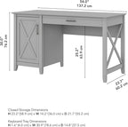Bush Furniture Key West Computer Desk with Storage Farmhouse PC Table for Home Office in Cape Cod Gray 54W x 24D