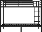 Bellemave Twin XL Over Twin XL Bunk Bed for Adults, Heavy Duty Bunk Beds Frame with Build in Ladder and Full Length Guardrail, Easy Assemble Bunkbeds, Noise Reduced, Mattress Not Included, Black