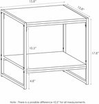 FURINNO Camnus Modern Living 2-Tier End Table, Columbia Walnut, 15.9 in x 15.75 in x 18 in