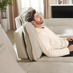 POVISON Oversized Modular Sectional Sailboat Sofa for Living Room with Adjustable Backrest Sectional Couches Large Deep Sofa Set 4 Seats Big Comfy Cloud Couch for House Office