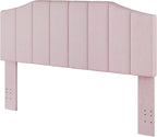 Velvet Queen Size Headboard, Upholstered Headboard Queen/Full Size Wall Mount and Bed Frame Mount, Featuring High-Density Sponge Padding Luxury Texture Easy Assembly Comfort Style-Pink