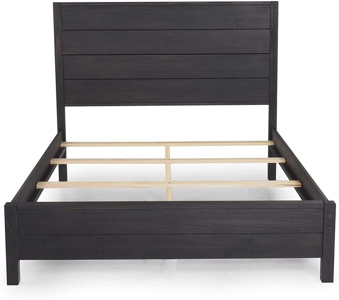 Grain Wood Furniture Montauk Solid Wood Bed, Full Size, Farmhouse Black