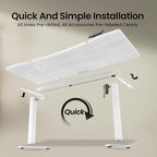 Veken 63 x 28 Inch Electric Standing Desk, Sit to Stand Up, Work Home Office Computer Table for Study, Walking Pad, Writing, and Games, Wooden Desktop Desks, White