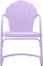 Crosley Furniture Tulip 2-Piece Outdoor Chair Set, Vintage Retro Metal Patio Chairs for Dining, Porch, Deck, Lavender Gloss