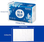 Pack of 6, Small Facial Tissues, Toilet Paper, Disposable Napkins, Material Wood Pulp Fiber NOT COTTON, White Facial Paper Tissue, 3-Ply, 300 Sheets per Pack