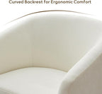 Chenille Swivel Accent Chairs Set of 2, No Assembly Upholstered Armchair, 360° Rotating Barrel Chairs for Living Room, Bedroom, Apartment & Reading Nook (2, Cream White)