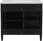 36" Bathroom Vanity with Matching Medicine Cabinet, Modern Sink Storage Cabinet with Drawers, Soft Closing Doors and Shelf, Bathroom Vanities with Sink & Mirror