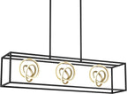 Possini Euro Design Christy 35 1/2" Modern Pendant Chandelier Ceiling Light Fixture Dining Room Over Table Kitchen Island Foyer Hanging Linear 3-Light LED Dimmable Black Gold Metal Hallway Entryway