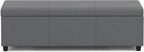 SIMPLIHOME Avalon 54 inch Wide Contemporary Rectangle Extra Large Storage Ottoman Bench in Stone Grey PU faux leather, Assembled, For the Living Room, Entryway and Family Room