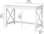 Bush Furniture Key West 48W Writing Desk in Pure White Oak