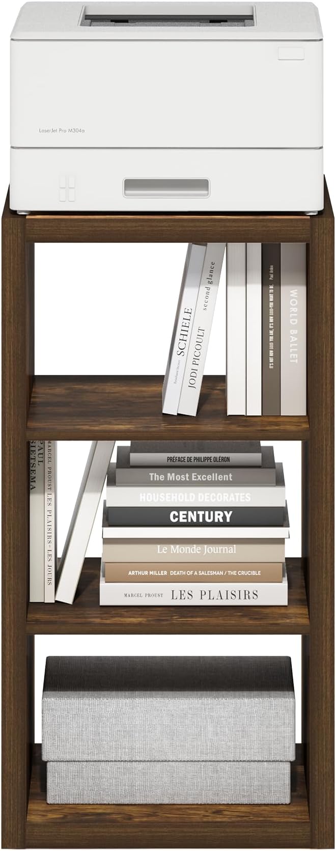 Furinno Cubicle Book Shelf, 3-Cube Thick Frame Bookshelf, Horizontally & Vertically Reversible Bookcase with Open Back, 14.6 x 15.9 x 44, for Living Room, Bedroom, Home Office, Amber Pine