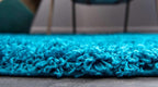 Unique Loom Solid Shag Collection Area Rug (2' 6" x 16' 5" Runner, Turquoise)