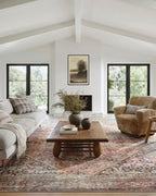 Loloi Amber Lewis Georgie Collection GER-01 Red/Navy 5'-0" x 7'-6", .19" Pile Height, Area Rug