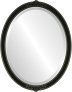 OVALCREST Oval Beveled Wall Mirror for Home Decor - Athena Style - Matte Black - 26" x 22" Outside Dimensions