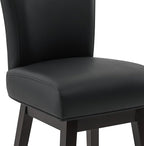 CHITA 30 Inch Counter Height Swivel Bar Stools Set of 2, FSC Certified Modern Upholstered Faux Leather Swivel Barstool Chairs with Back, Black